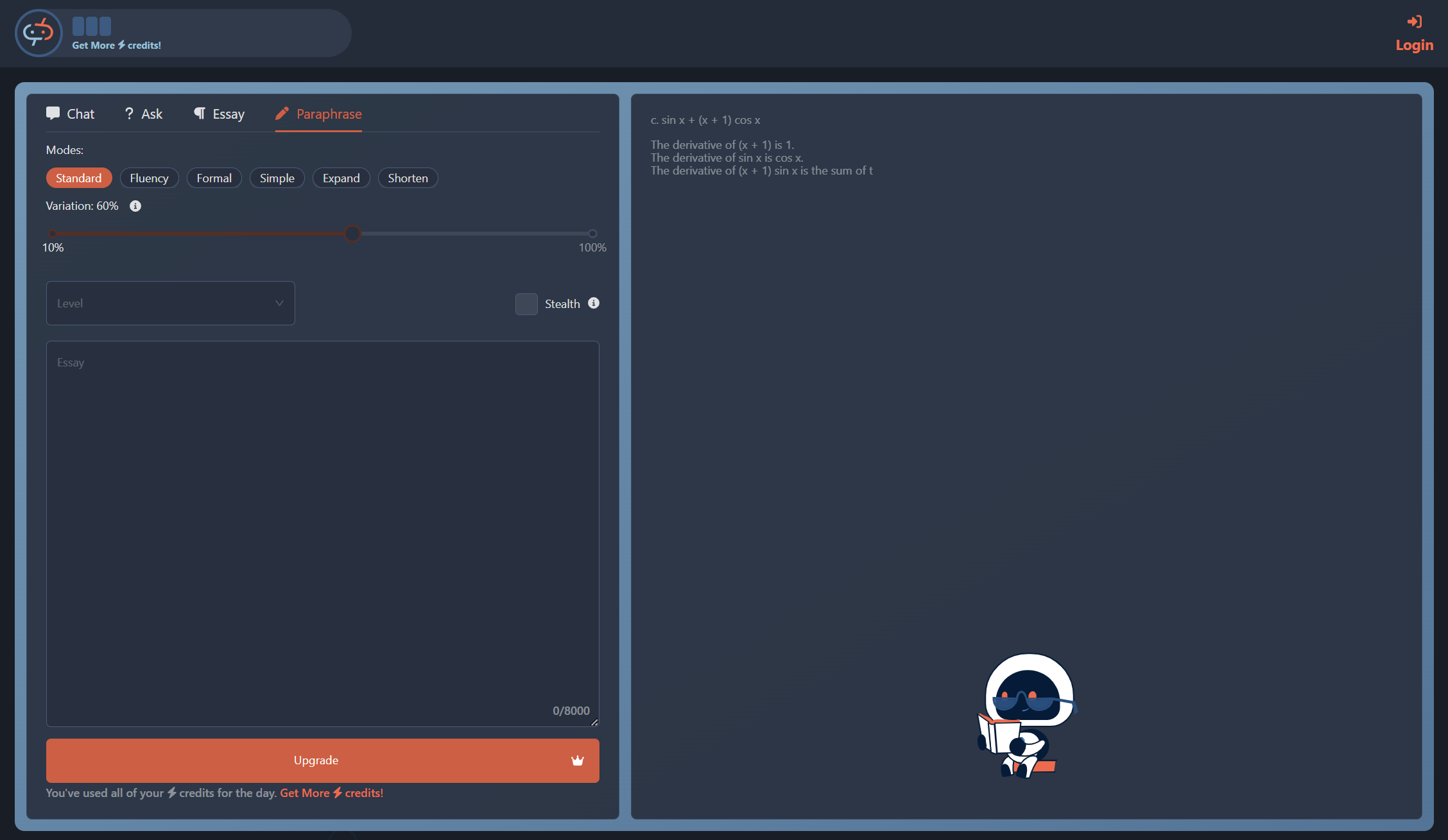 Tutorly AI Paraphrase AI Tool